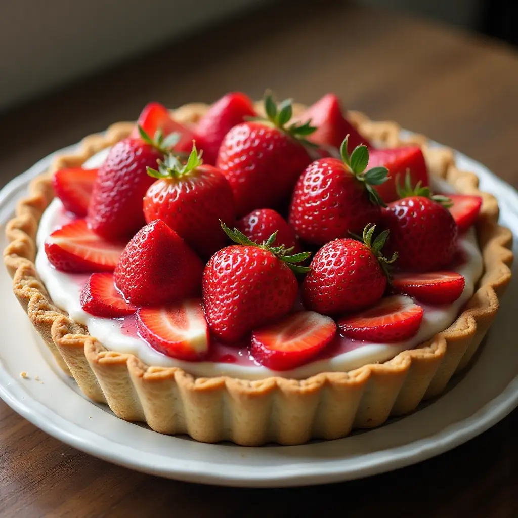 Fresh Strawberry Almond Pie