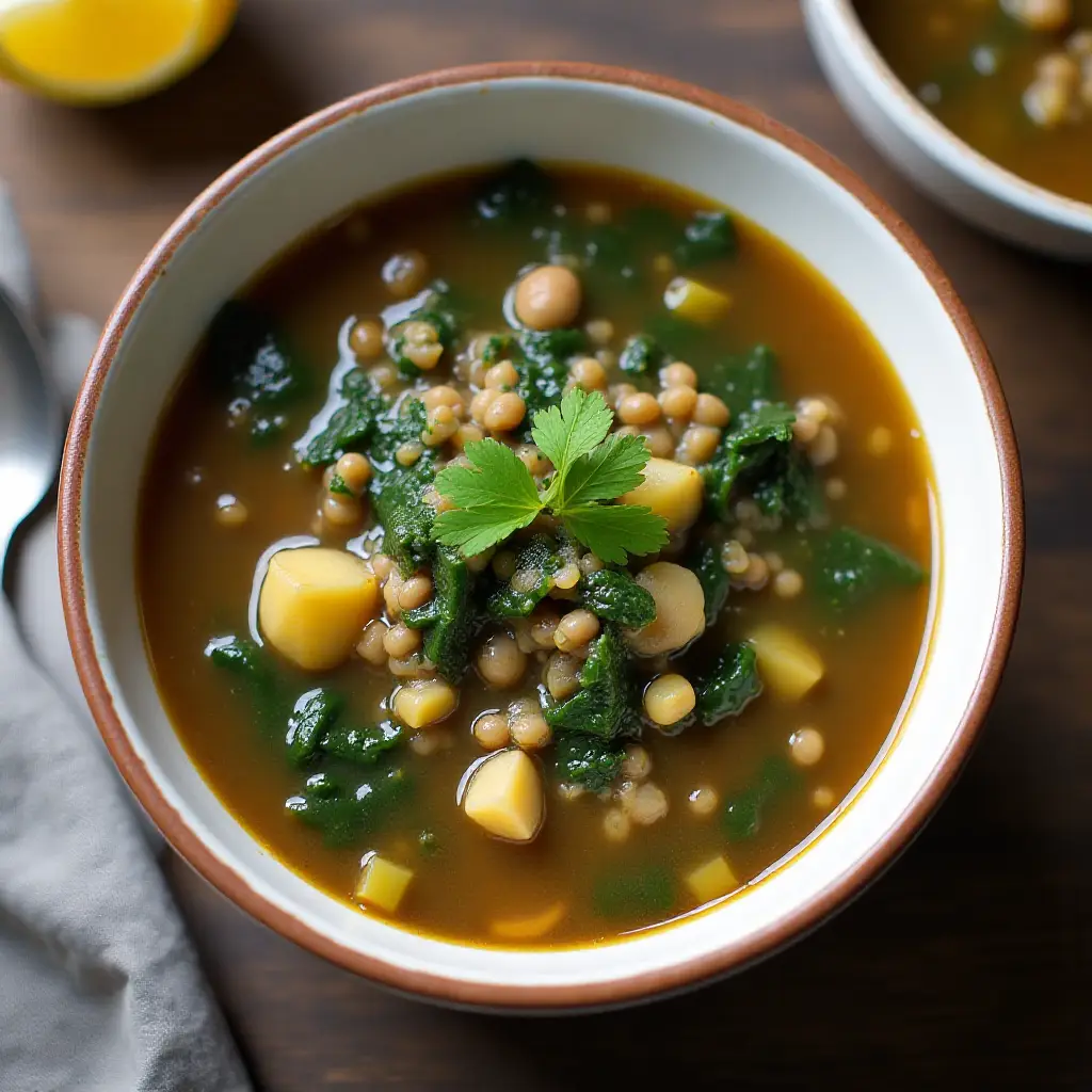 Instant Pot Lebanese Lentil and Chard Soup