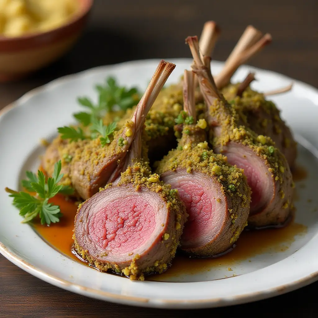 Pistachio-Crusted Rack of Lamb