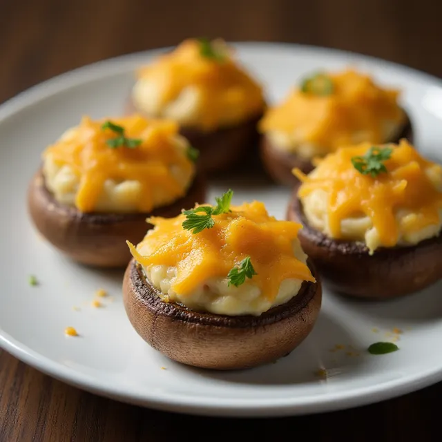 Bacon and Cheddar Stuffed Mushrooms
