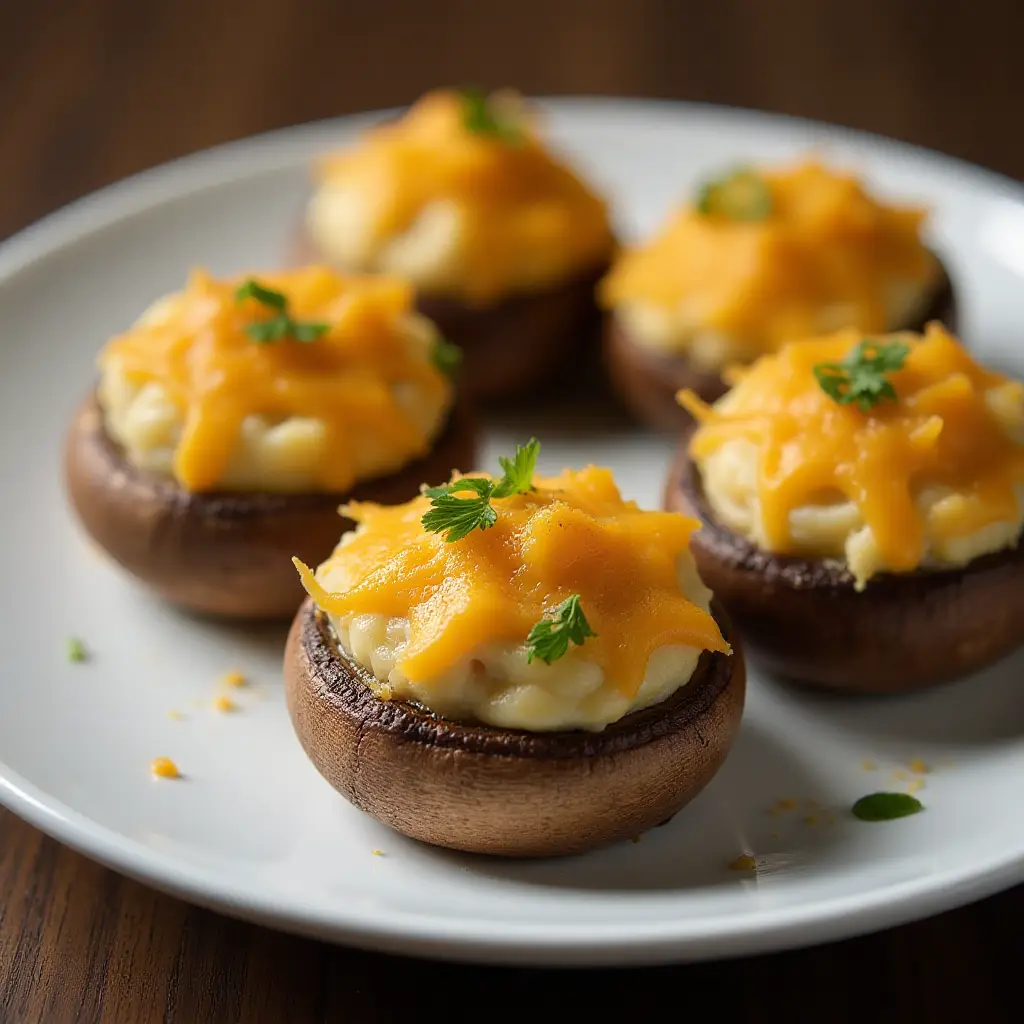 Bacon and Cheddar Stuffed Mushrooms