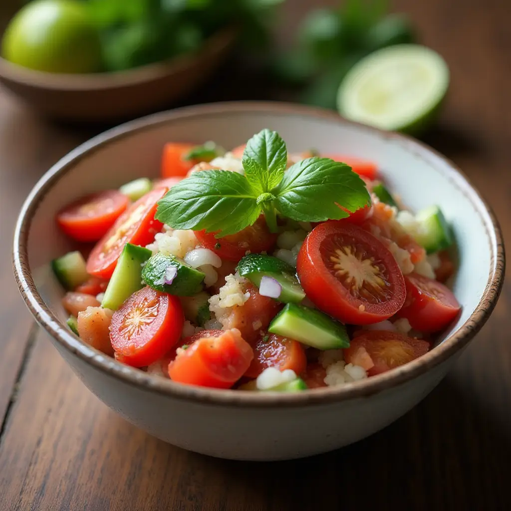 Cucumber, Tomato, and Red Onion Salad