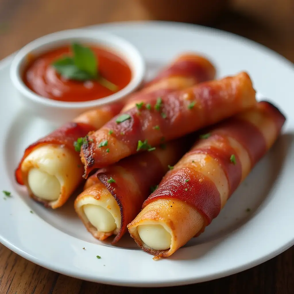 2-Ingredient Bacon-Wrapped Mozzarella Sticks