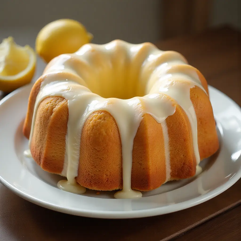 Cream Cheese Pound Cake with Lemon Glaze
