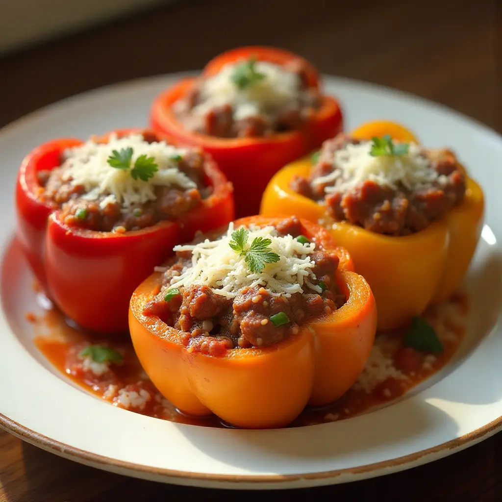 Bolognese Stuffed Bell Peppers