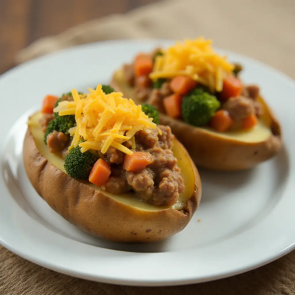 Meaty Stuffed Potatoes