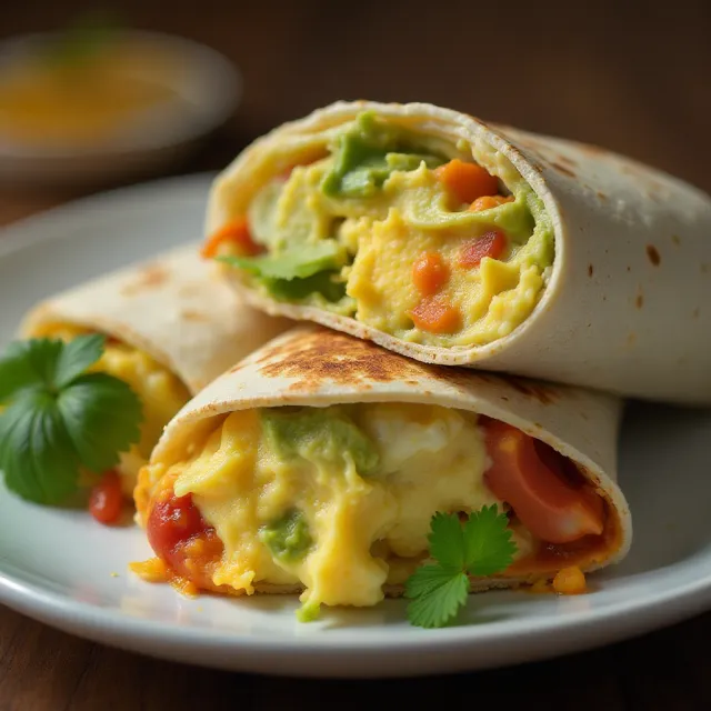 Easy Egg and Avocado Breakfast Burrito