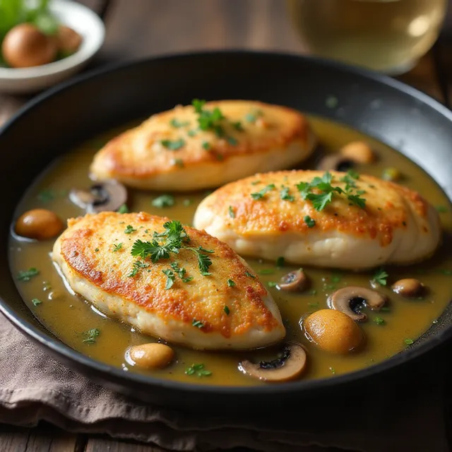 Mushroom Chicken Piccata