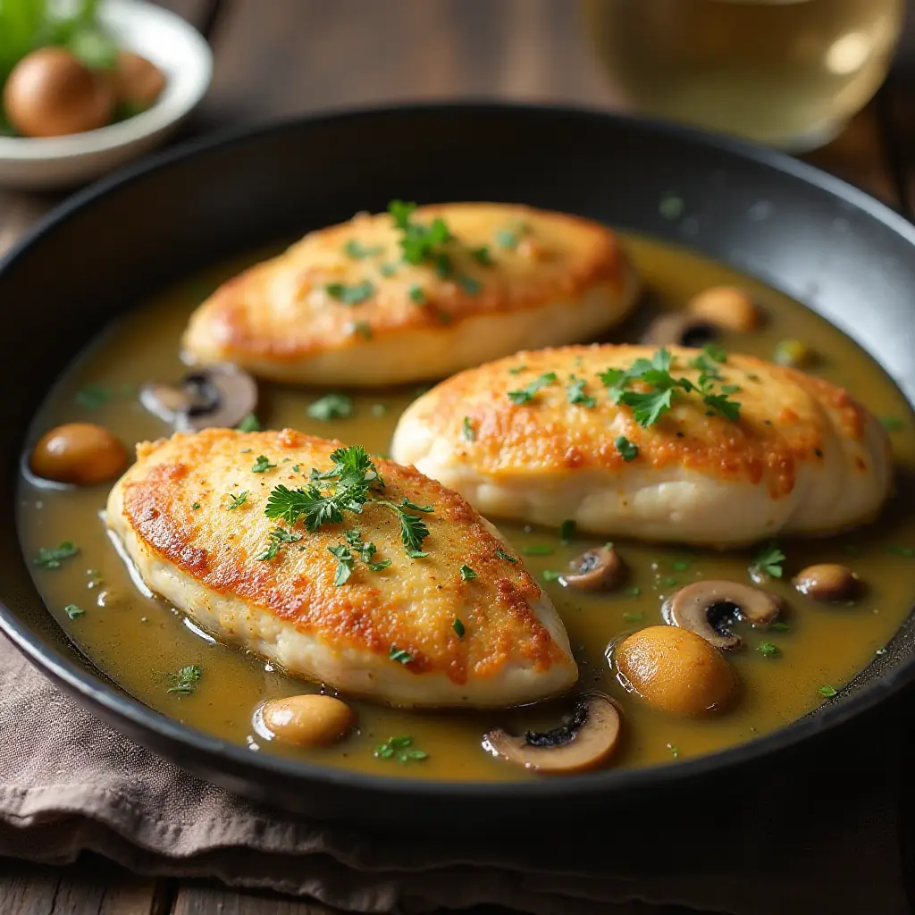 Mushroom Chicken Piccata