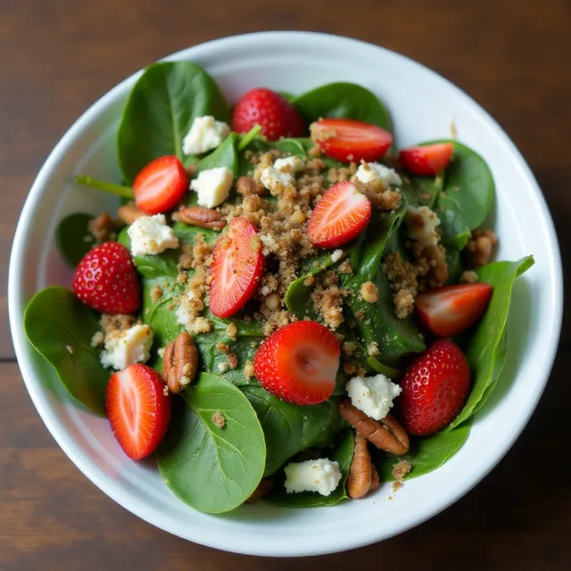 Strawberry and Spinach Salad with Honey Balsamic Vinaigrette