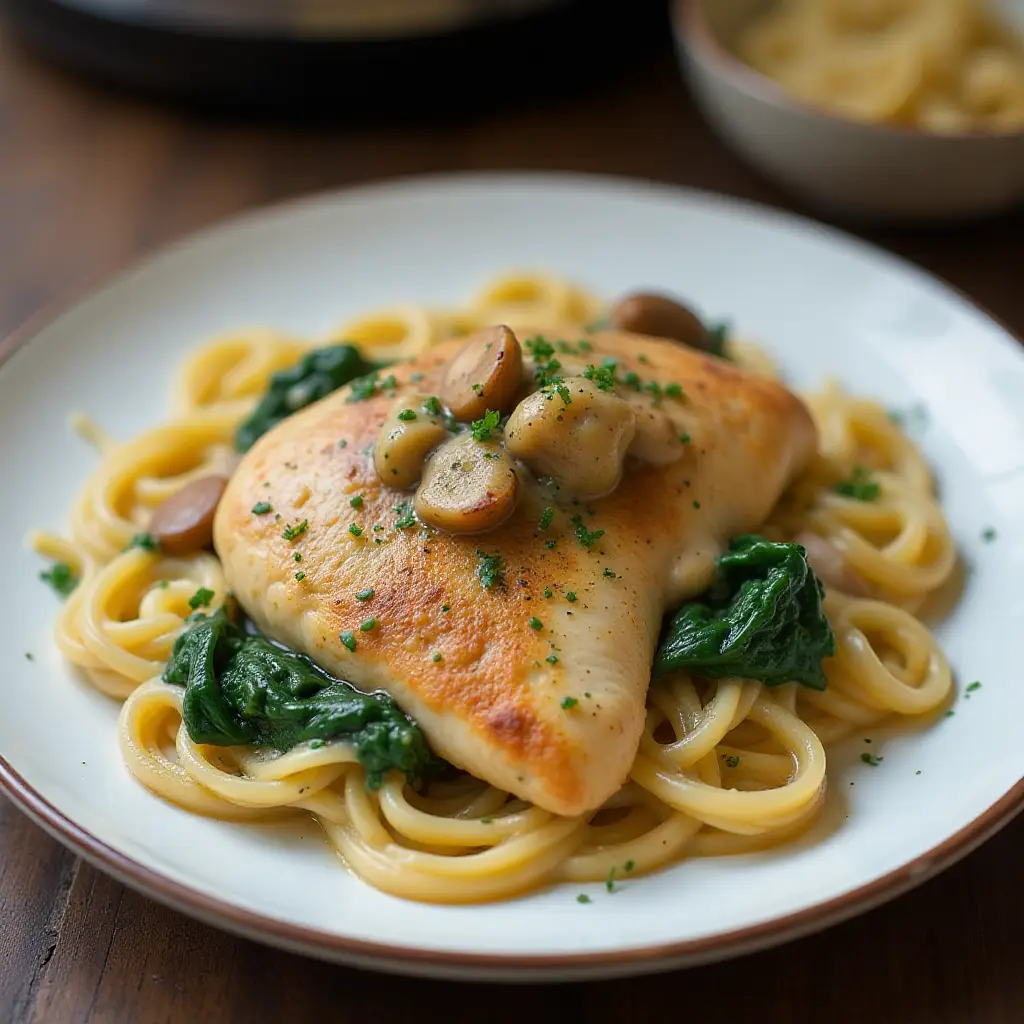 Instant Pot Creamy Chicken Marsala Florentine
