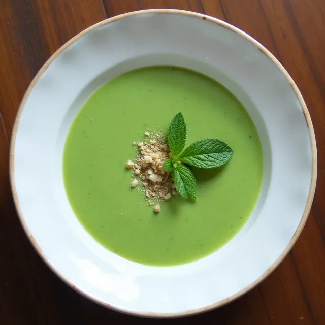 Cucumber Gazpacho with Mint Paste