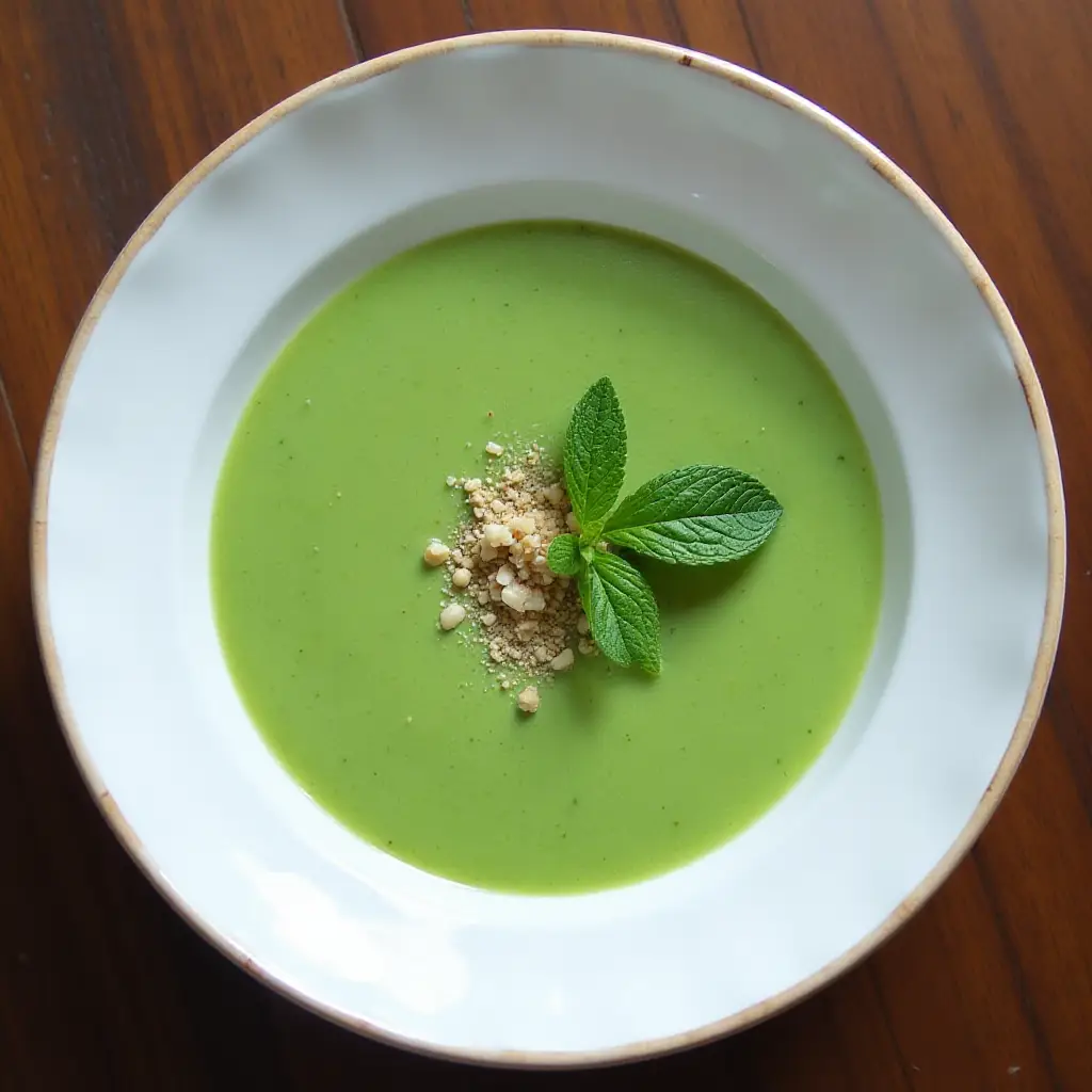Cucumber Gazpacho with Mint Paste
