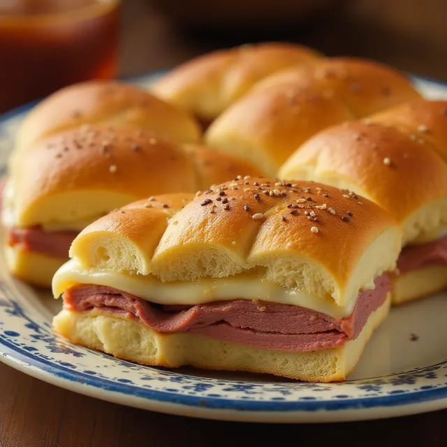Hawaiian Roll Roast Beef and Cheese Sandwiches