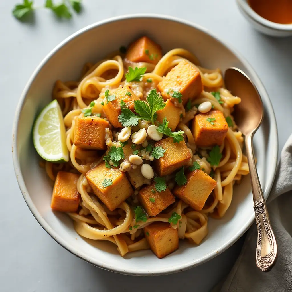 Caramel-Apple Tofu and Noodle Stir-Fry