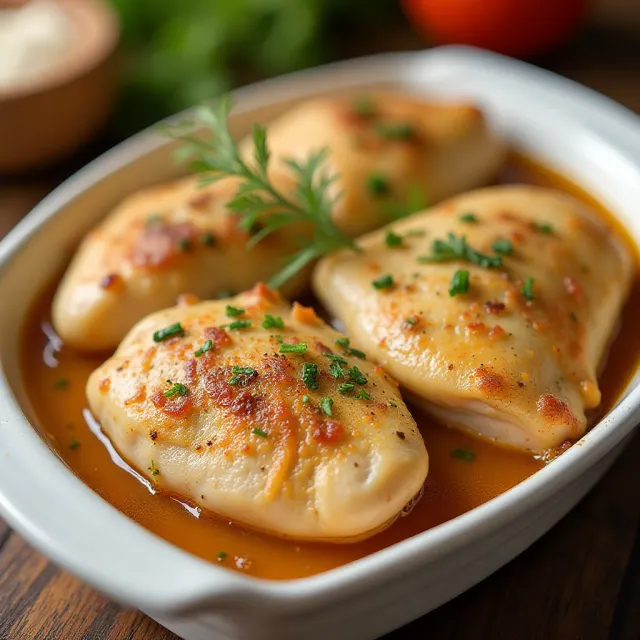 Tender Onion Baked Chicken