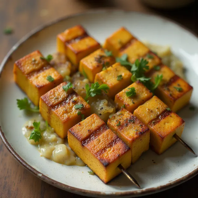 Grilled Coconut-Curry Tofu Kebabs