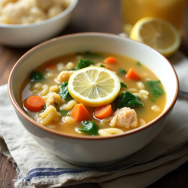 Lemon Chicken Orzo Soup