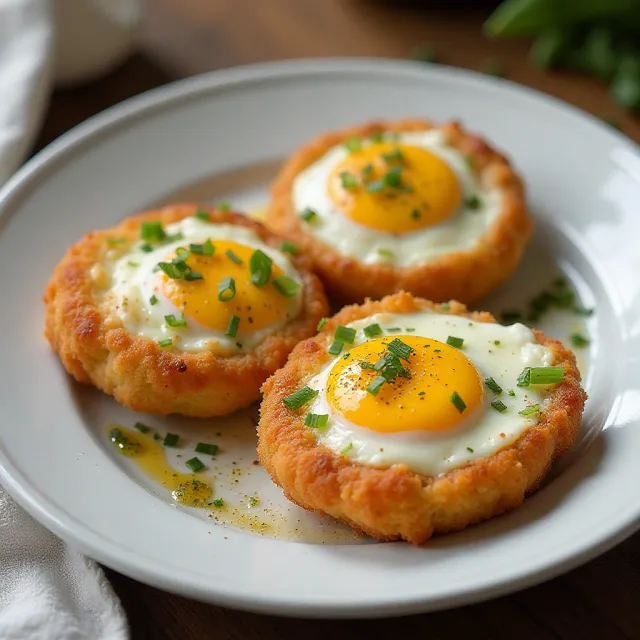 Crispy Fried Poached Eggs