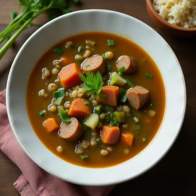 Green Lentil “Gumbo” Soup