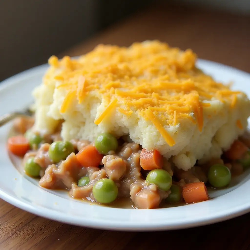 Low-Carb Cauliflower and Pulled Pork Shepherd's Pie