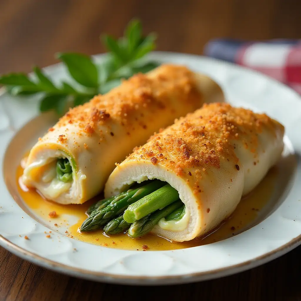 Asparagus and Mozzarella Stuffed Chicken Breasts