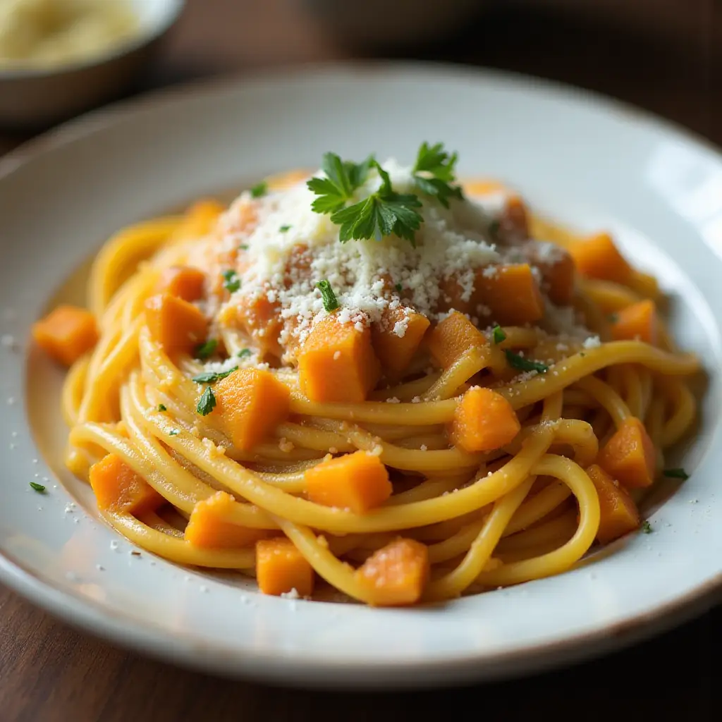 Ham and Butternut Squash Spaghetti