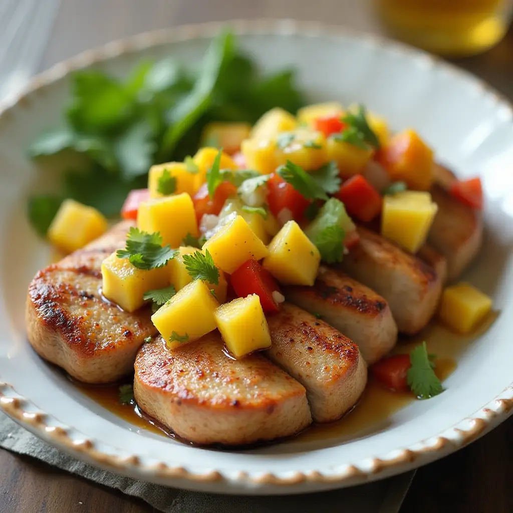 Grilled Pork Tenderloins with Mango-Pineapple Salsa