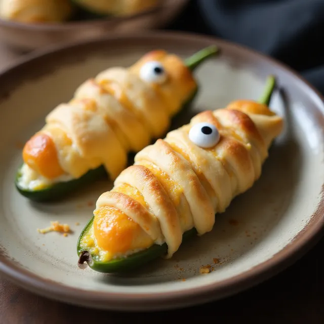 Baked Mummy Jalapeno Poppers