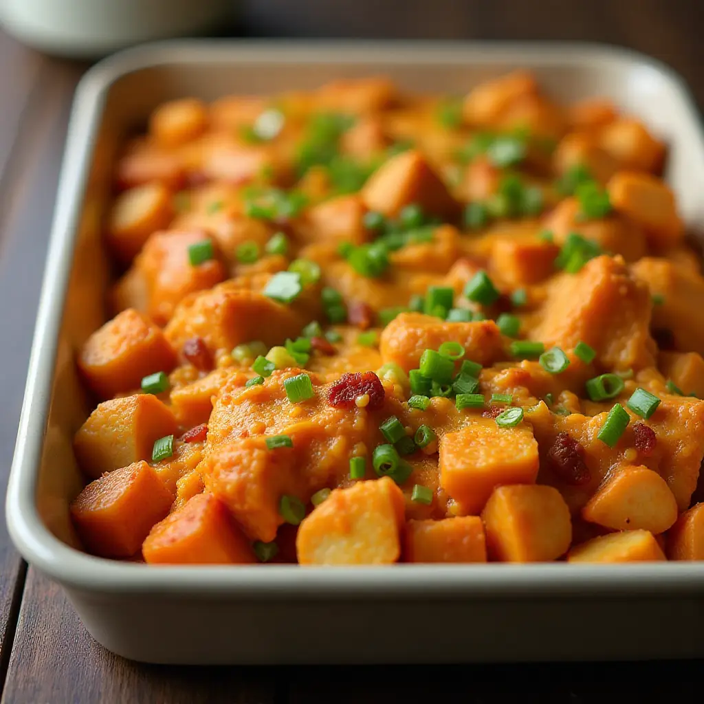 Buffalo Chicken and Roasted Potato Casserole