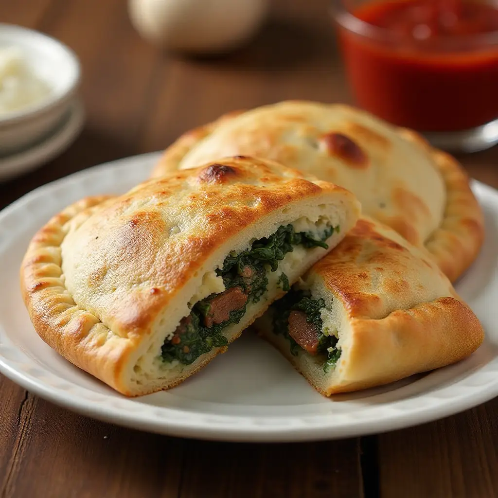 Sausage, Spinach, and Ricotta Calzone