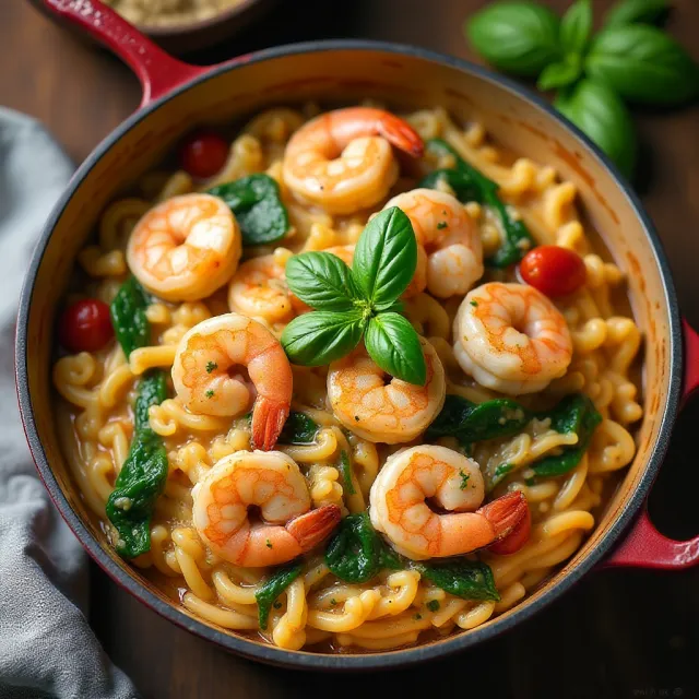 One Pot Tuscan Shrimp and Orzo