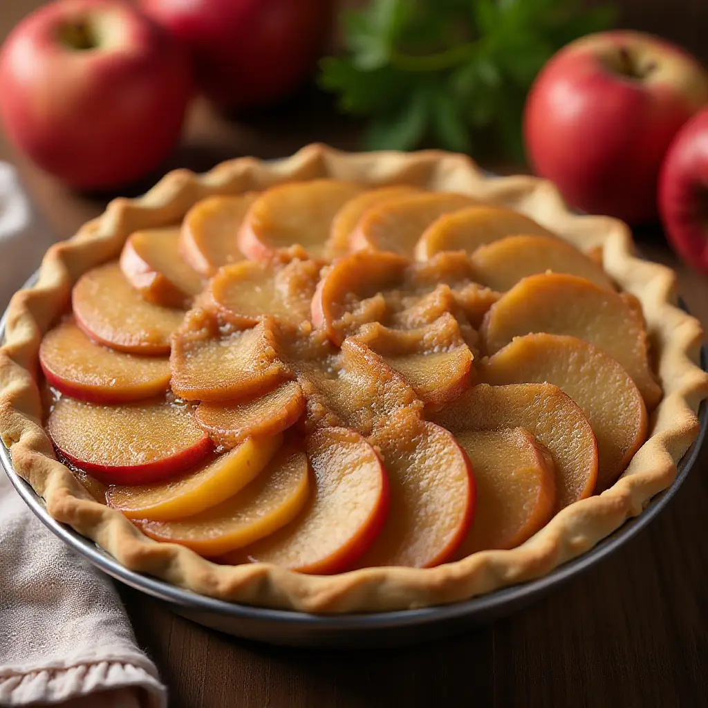 Caramel Apple Walnut Pie