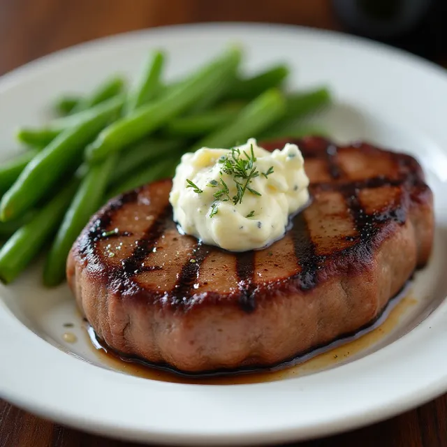 Grilled Filet Mignon with Blue Cheese Butter