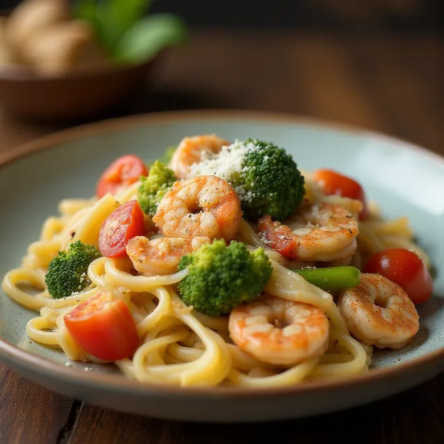 Cajun Chicken, Shrimp, and Sausage Pasta