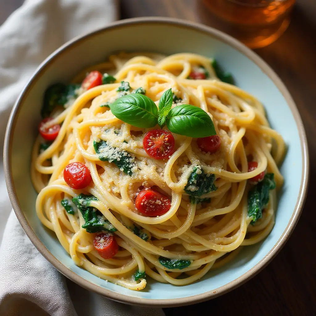 Creamy Sun-Dried Tomato and Spinach Pasta