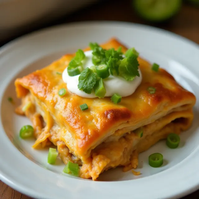 Quick and Easy Green Chile Chicken Enchilada Casserole