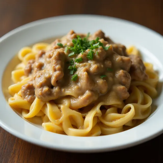 Simple Ground Beef Stroganoff