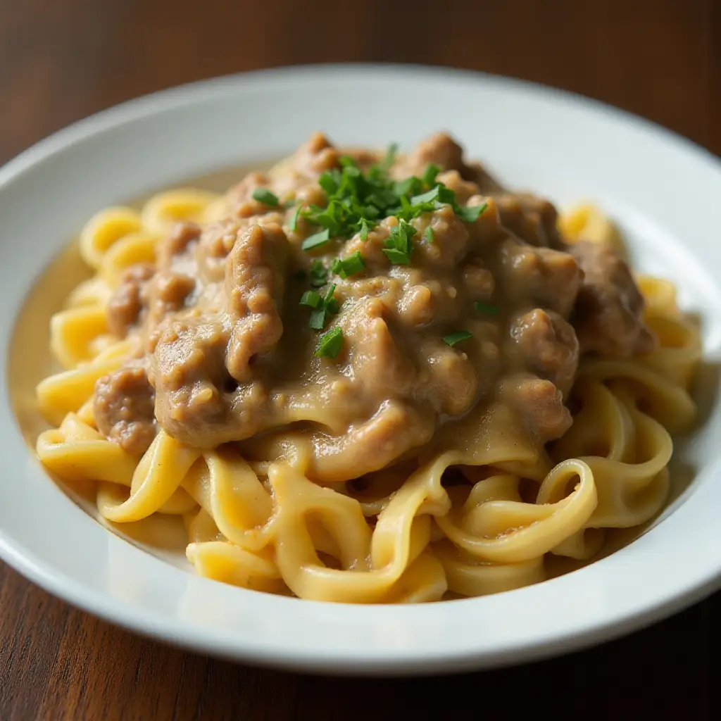 Simple Ground Beef Stroganoff