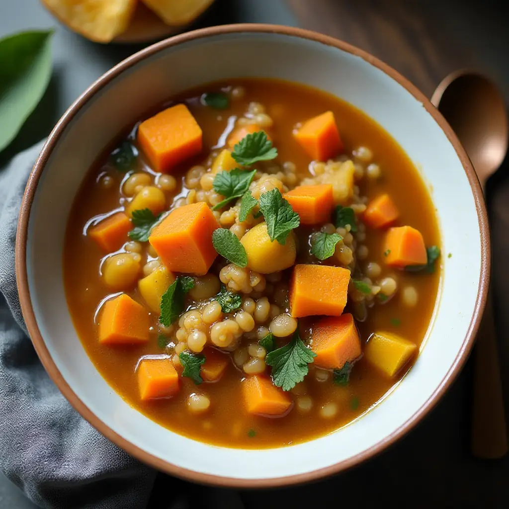 Vegan Butternut Squash and Lentil Stew in the Slow Cooker