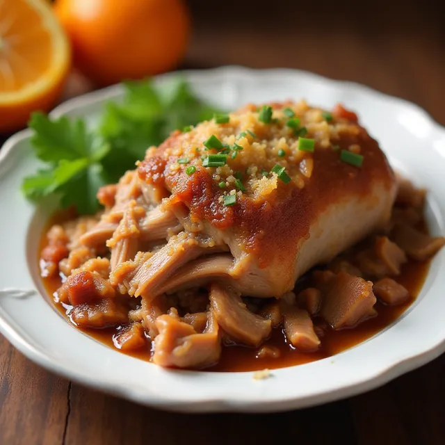 Slow Cooker Pulled Pork with Orange Juice