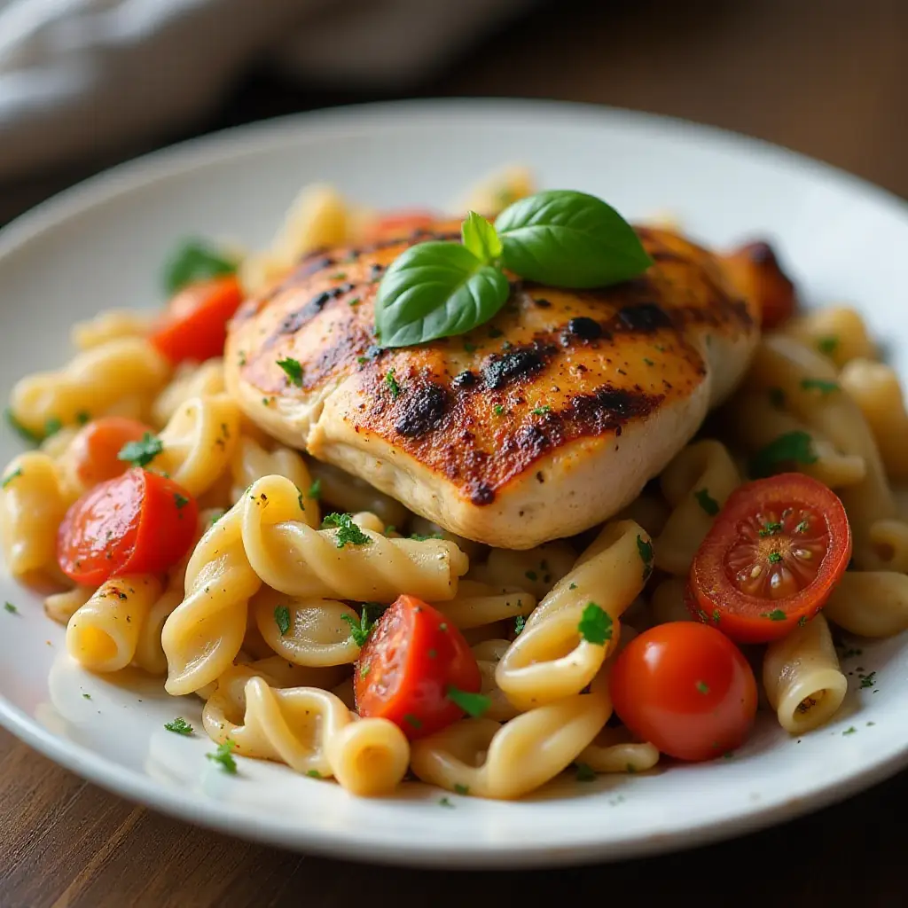 Bruschetta Chicken Pasta Salad