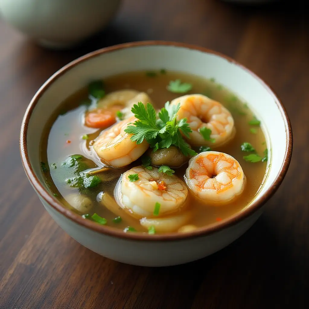 Mushroom, Shrimp, and Winter Melon Soup