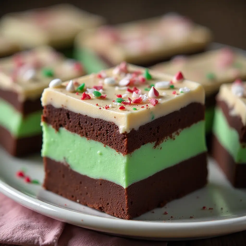Layered Mint Chocolate Fudge