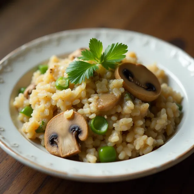Fresh Mushroom Rice Pilaf