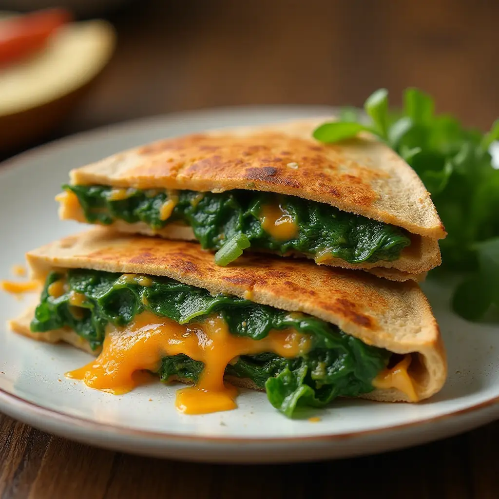 Spinach Whole Wheat Quesadillas
