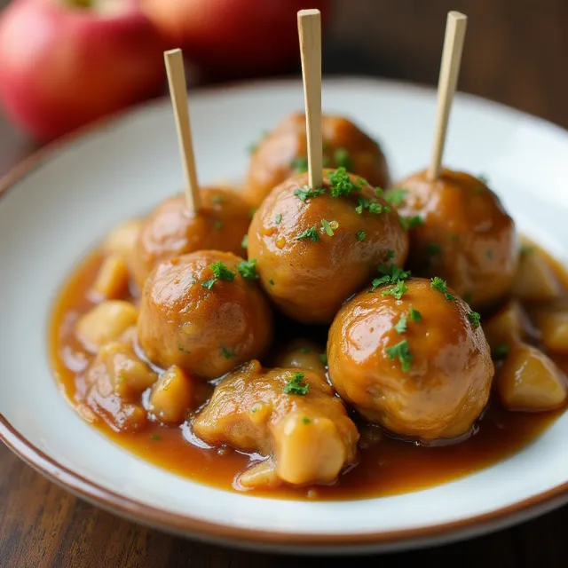 Slow Cooker Chicken Apple Butter Meatballs