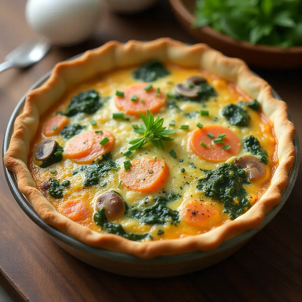 Salmon and Swiss Chard Quiche