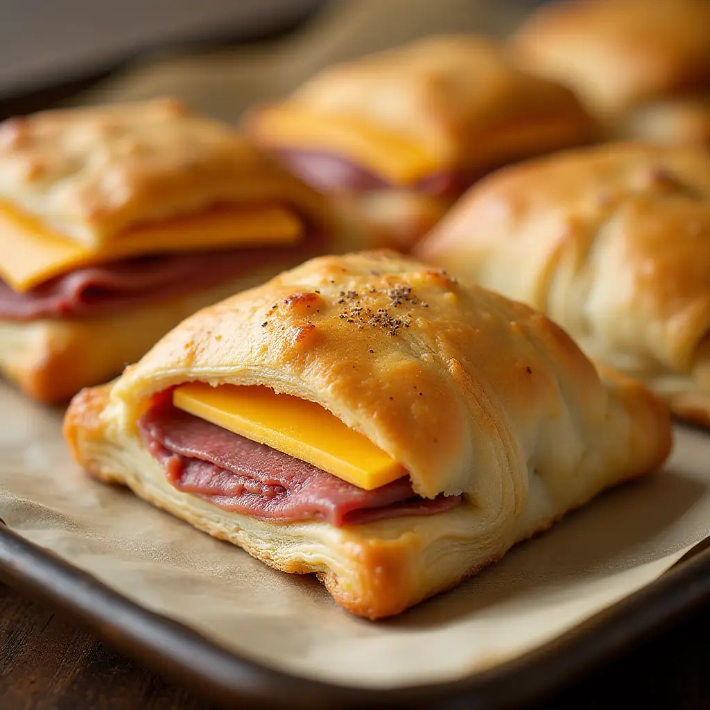 Roast Beef and Cheddar Puff Pastry Pockets