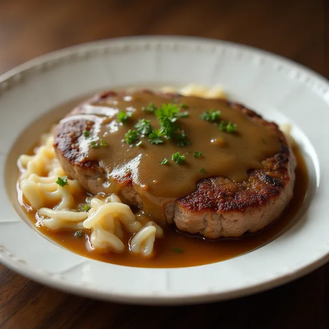 Hamburger Steak with Onions and Gravy